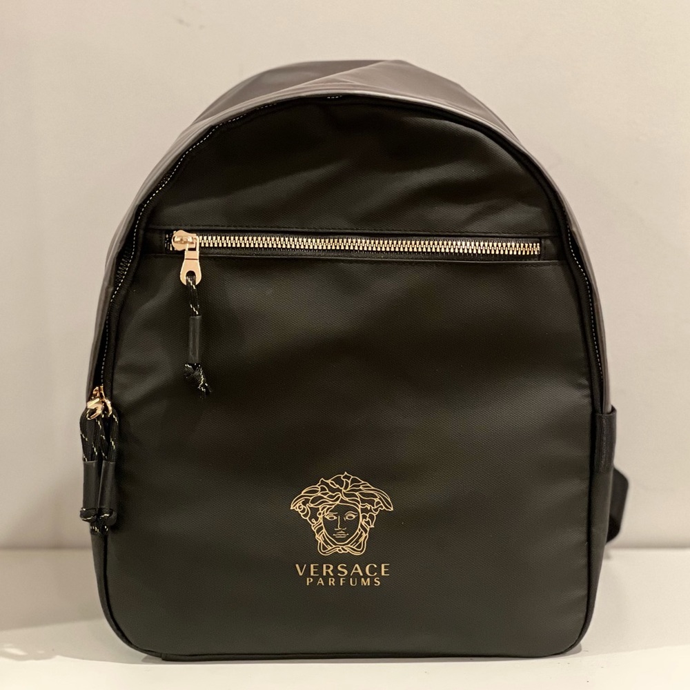 Versace Parfums Backpack With Greca Logo On Straps Gem